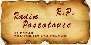 Radin Postolović vizit kartica